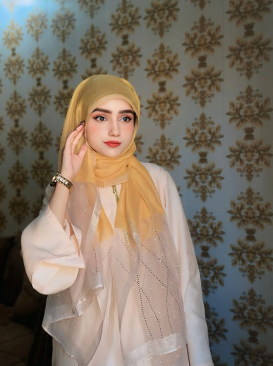 Organza Luxe Hijab - Mustard