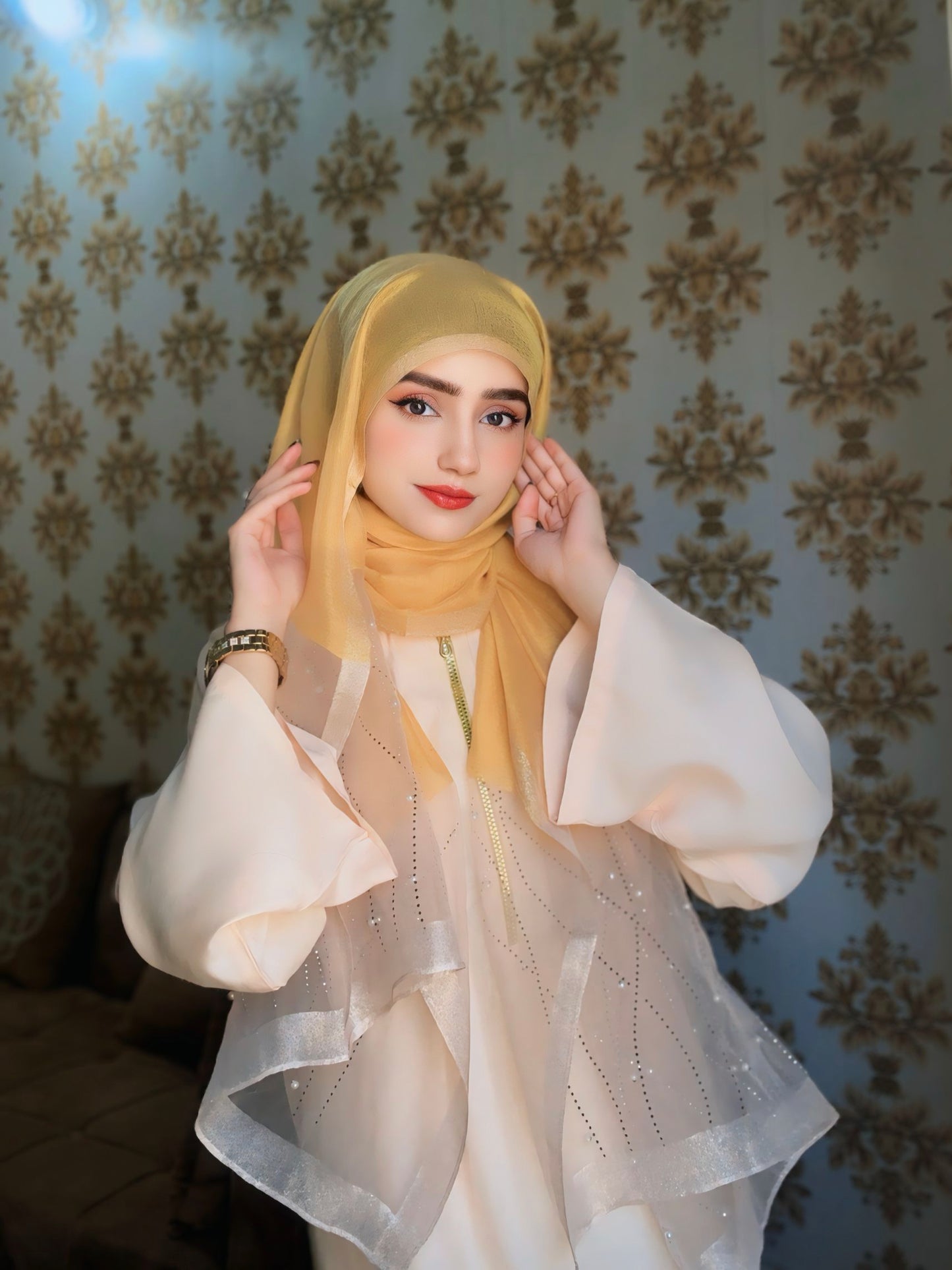 Organza Luxe Hijab - Mustard