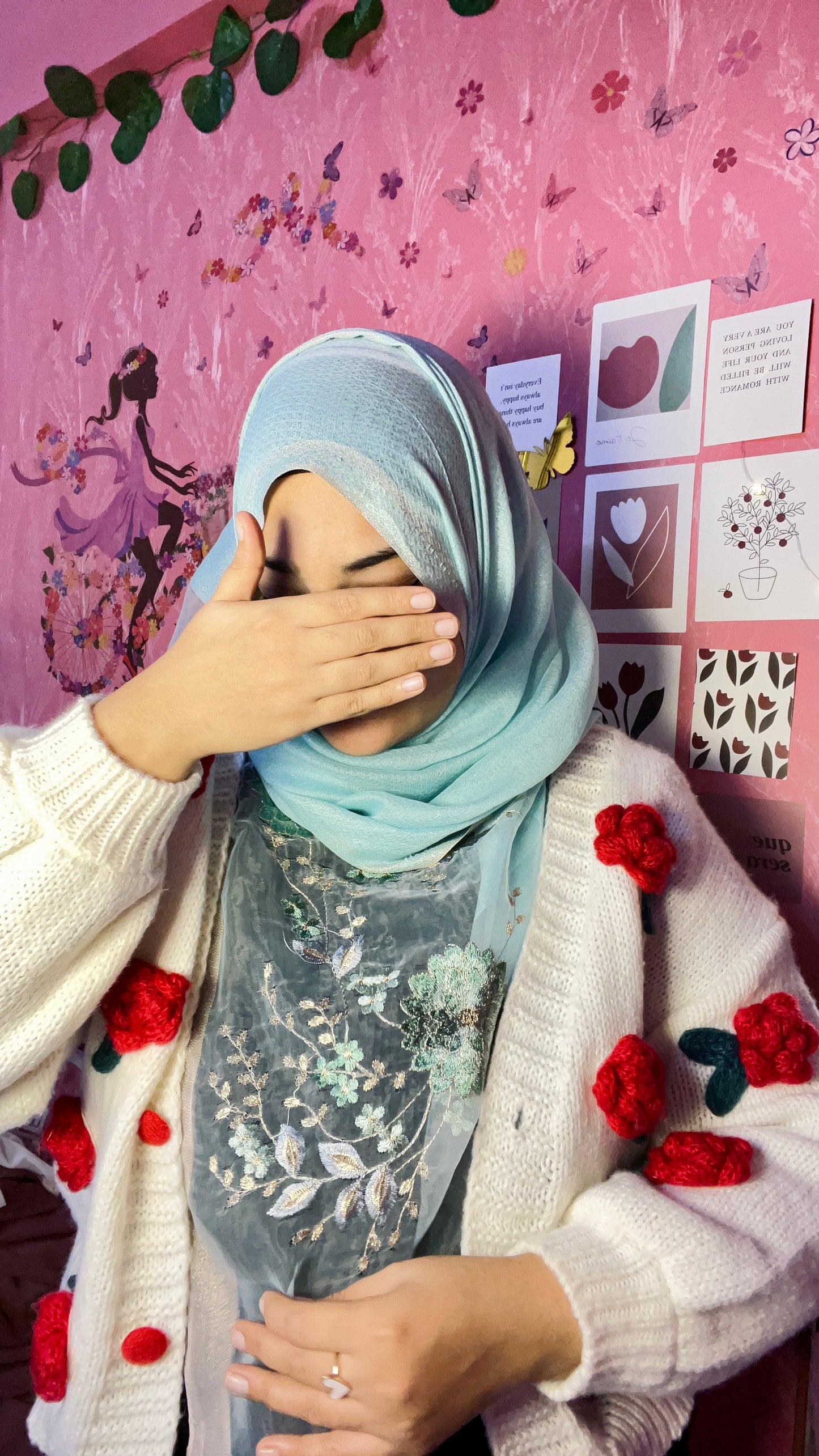 Organza Embroidery Hijab II - Malachite Green