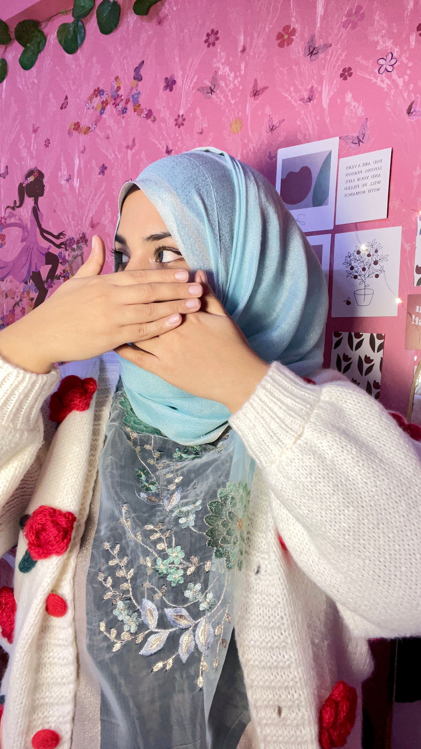 Organza Embroidery Hijab II - Malachite Green