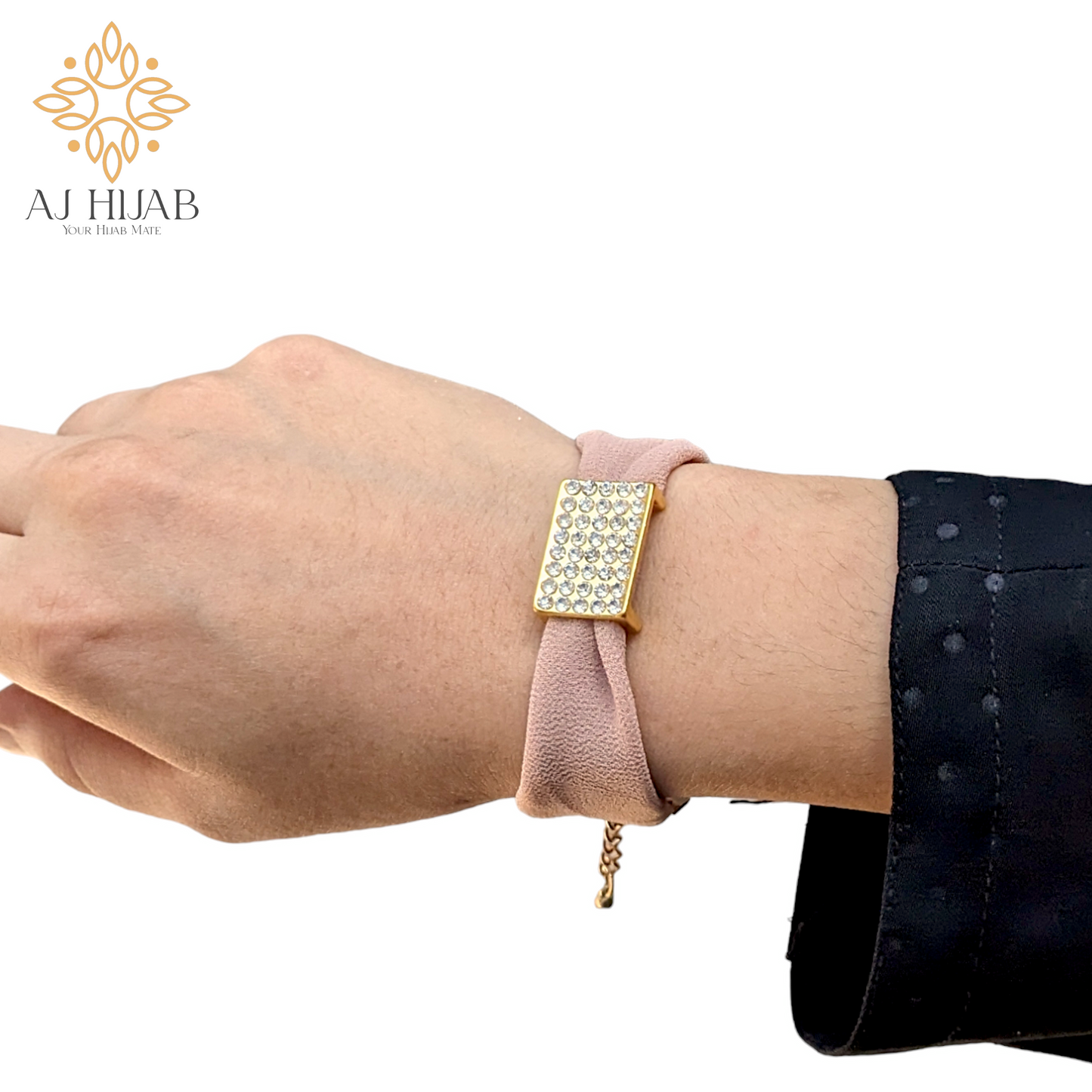 Dusty Rose Georgette Hijab + Watch + Bracelet + Gift Sett