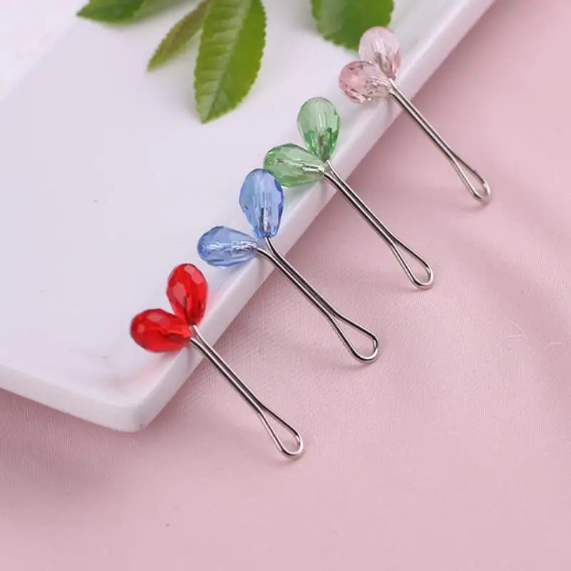 Crystal Drop Clip Pin - Multi