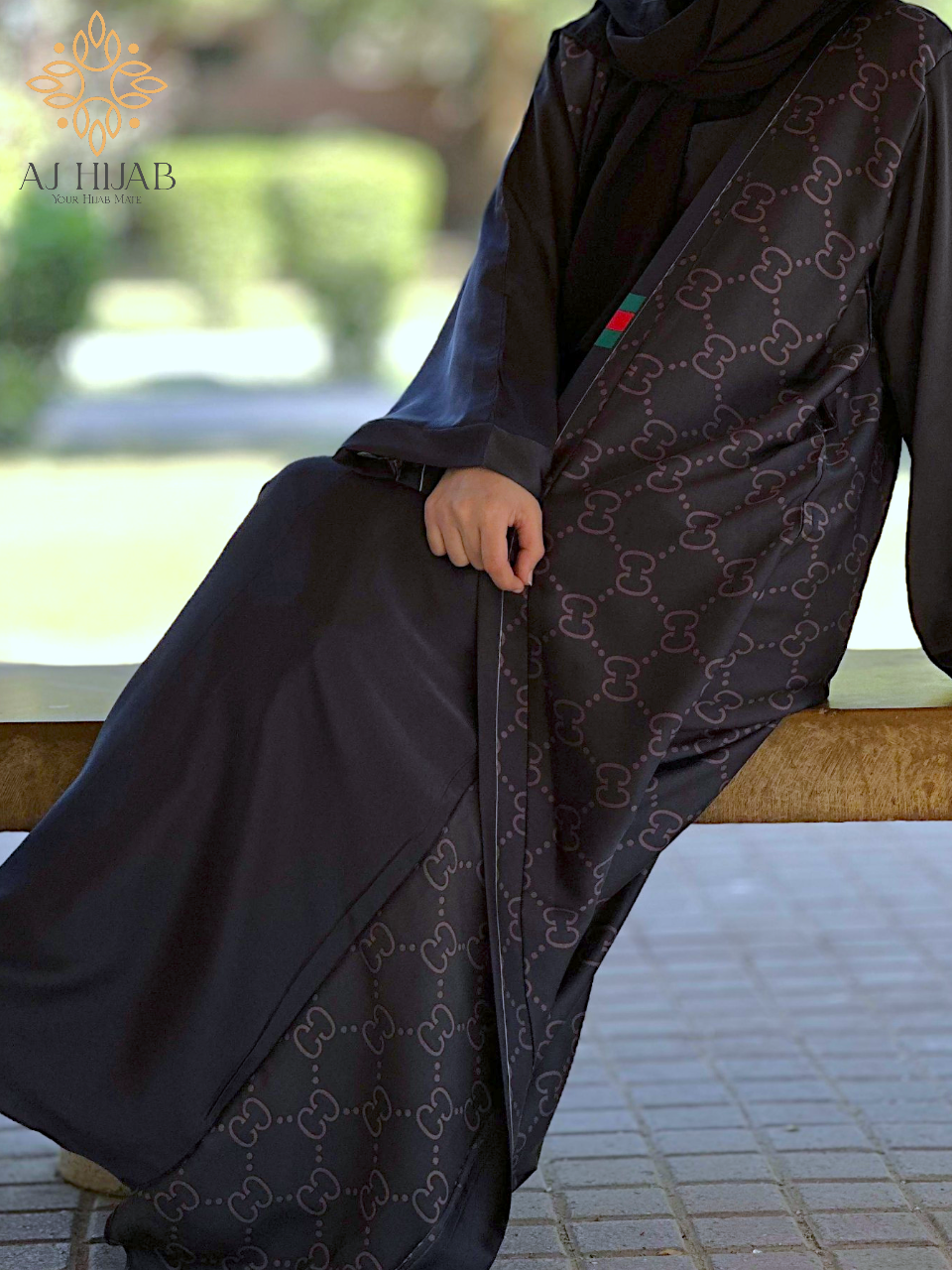 GC Print Abaya - Black