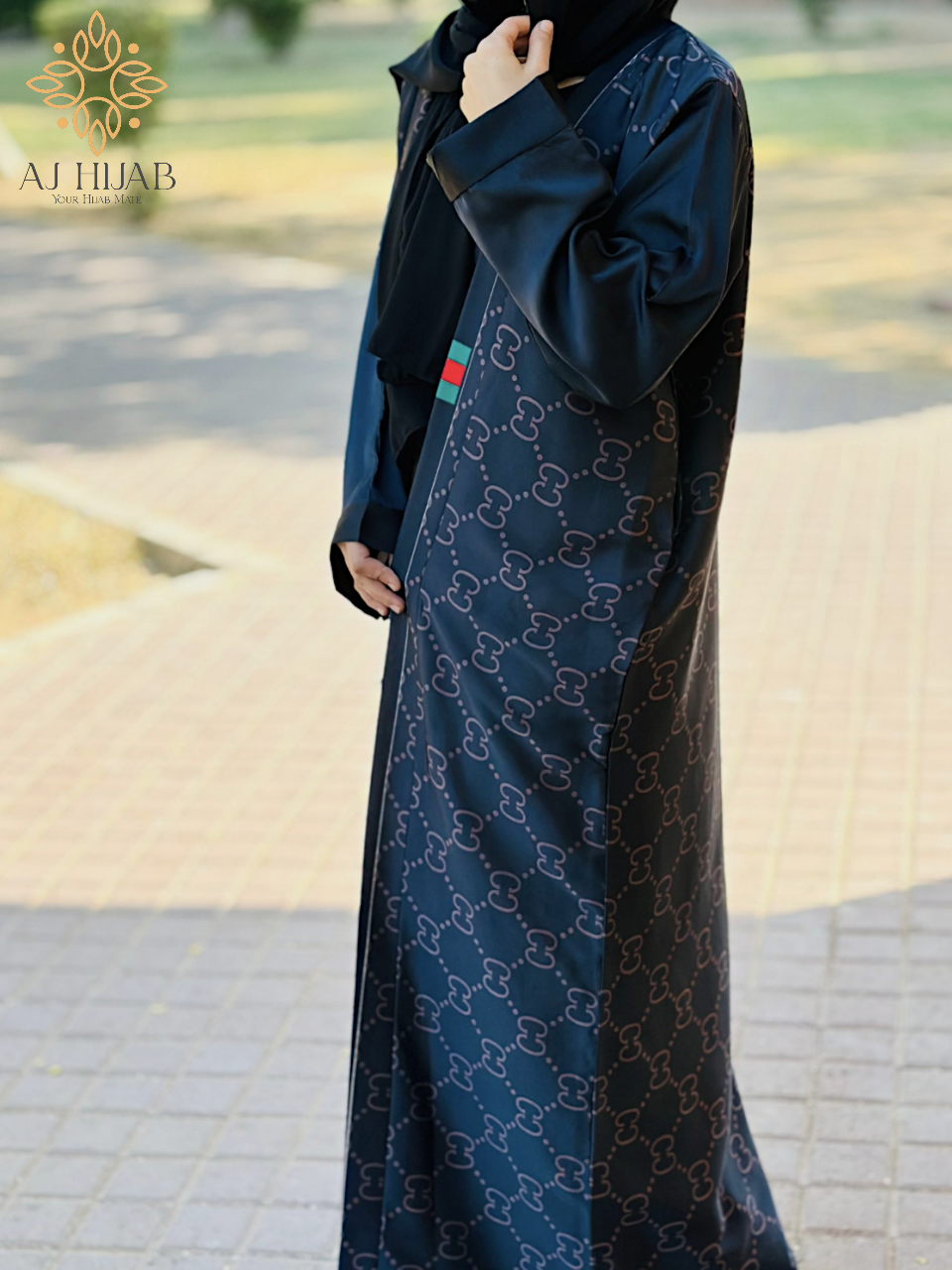 GC Print Abaya - Black