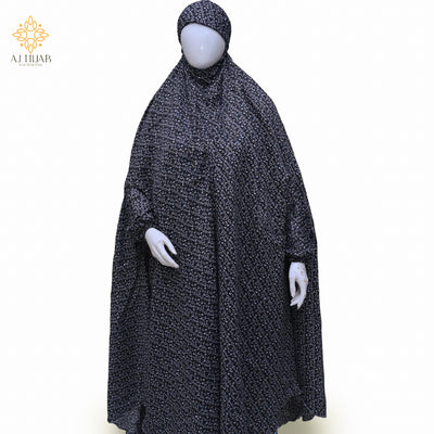 Namaz Chadar With Sleeves - Black Print