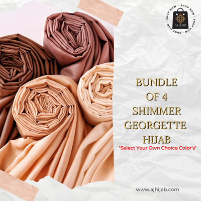 Bundle Of 4 - Shimmer Georgette Hijab (Select Colors)