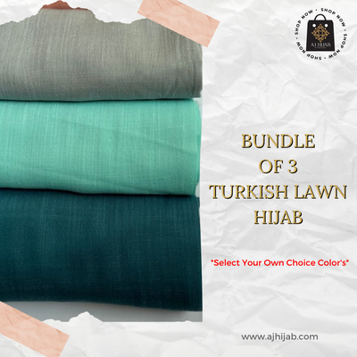 Bundle Of 3 - Turkish Lawn Hijab (Select Colors)