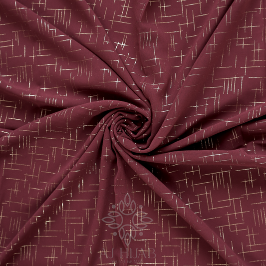 Maroon Georgette Check Foil Hijab