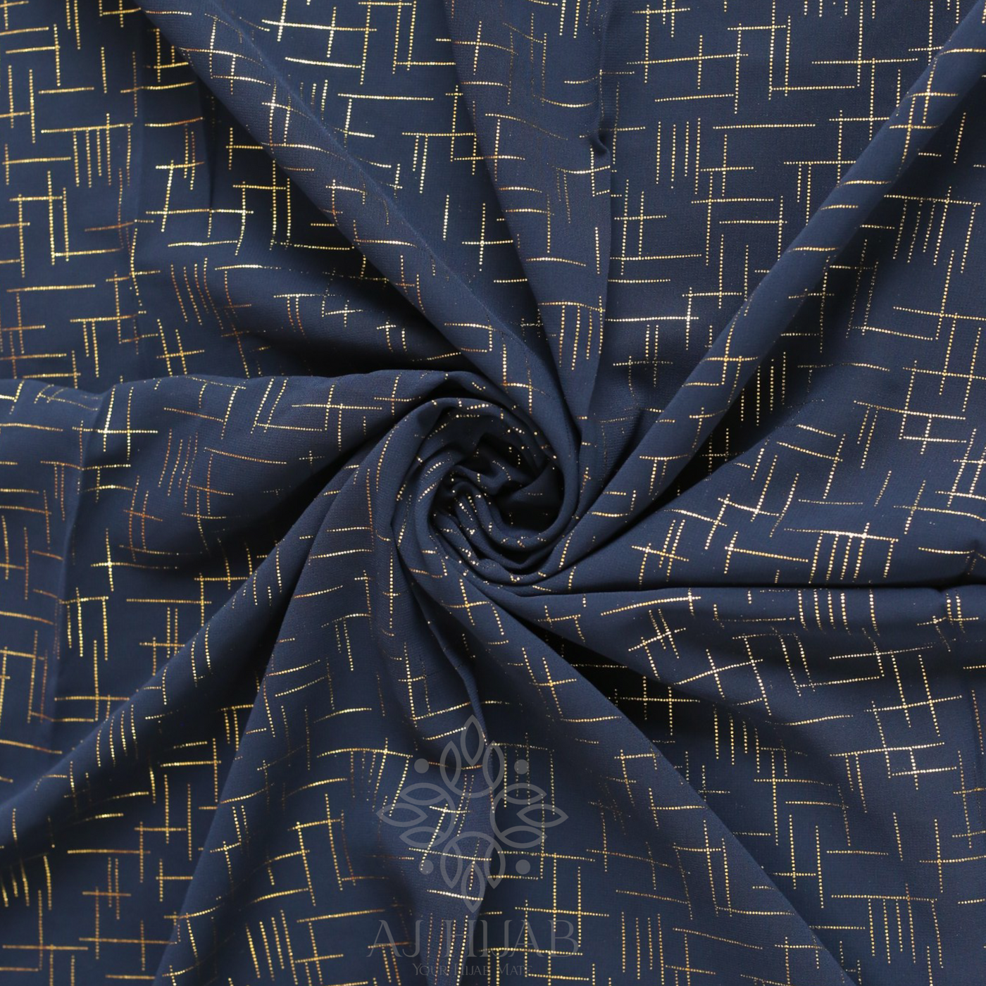 Navy Georgette Check Foil Hijab