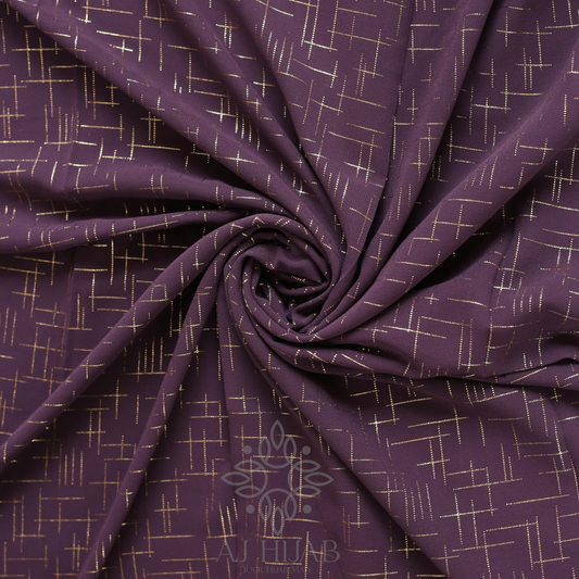 Purple Georgette Check Foil Hijab