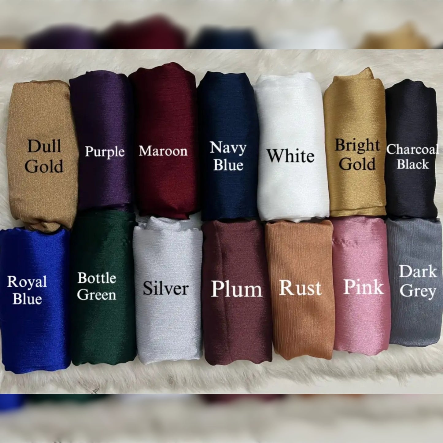 Bundle Of 10 - Silk Crinkle Hijab (Select Colors)