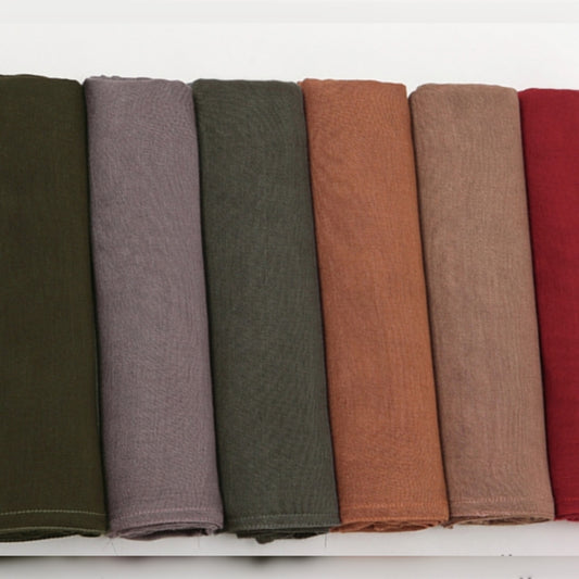 Bundle Of 6 - Plain Lawn Hijab (Select Colors)