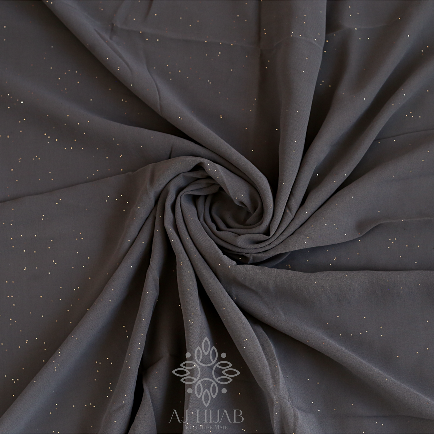 Dark Grey Glitter Georgette Hijab