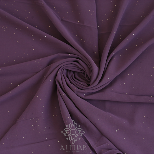 Purple  Glitter Georgette Hijab