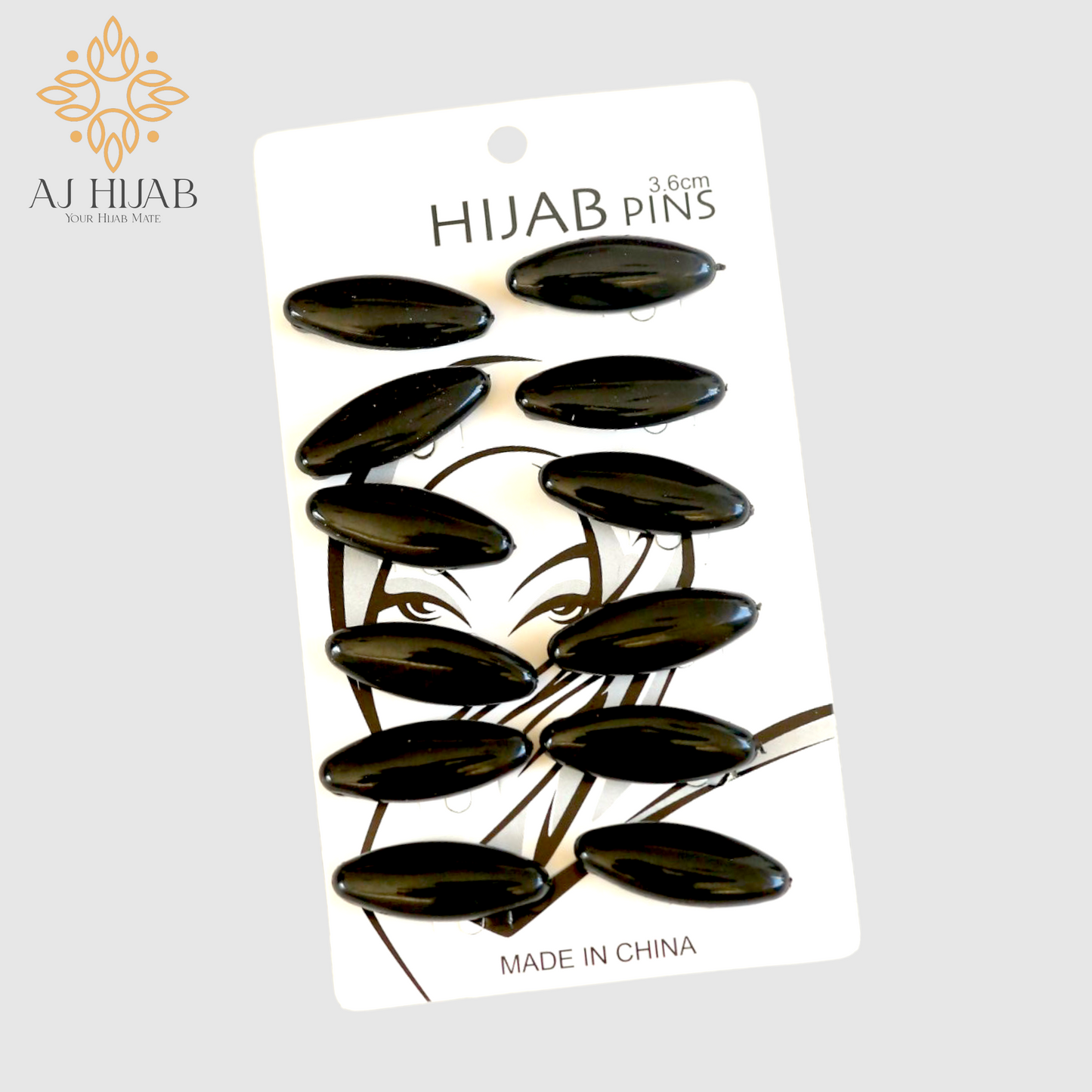 Hard Plastic Pin Pack - Black - AJ Hijab