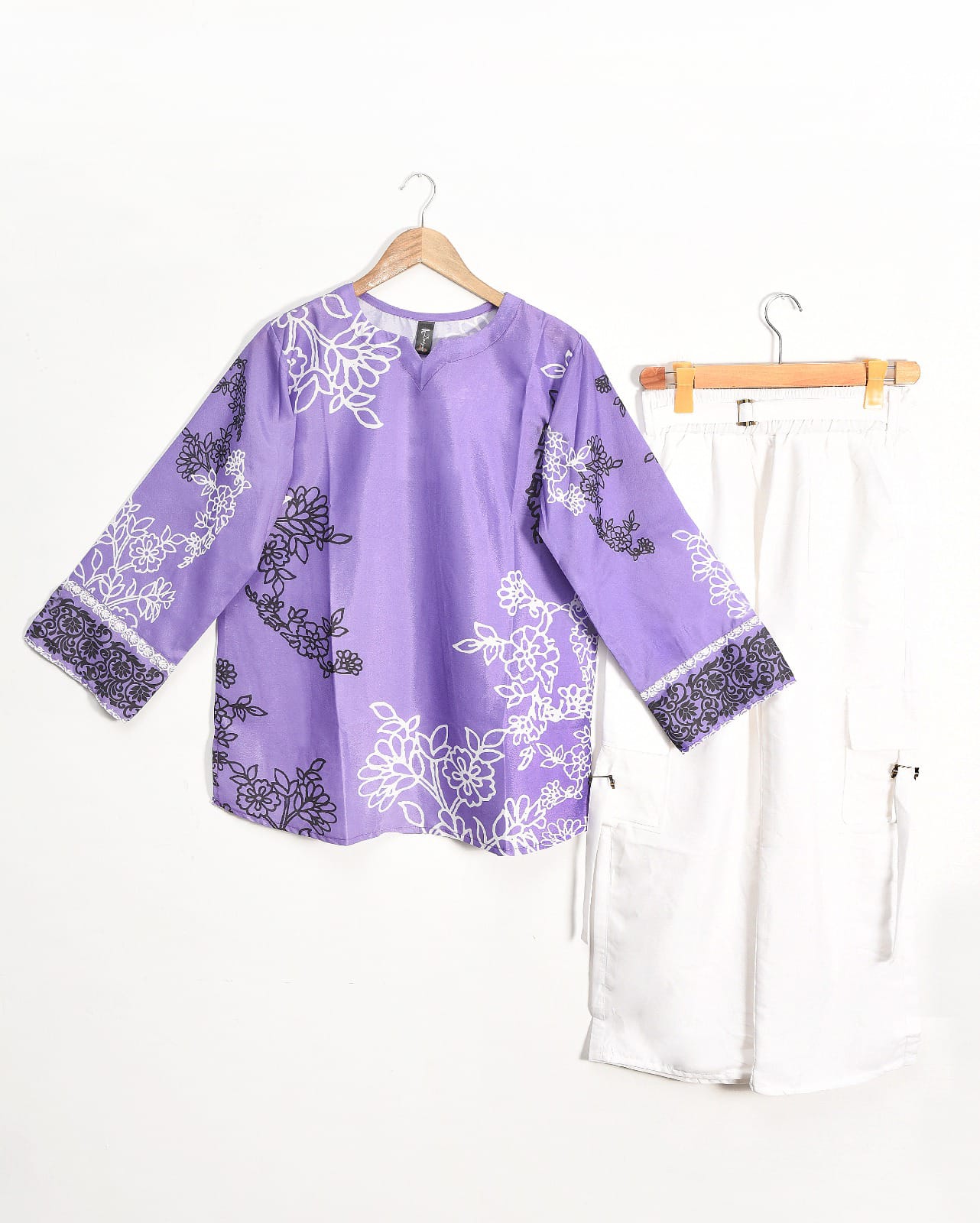 Floral Print Coord Sett - Lilac