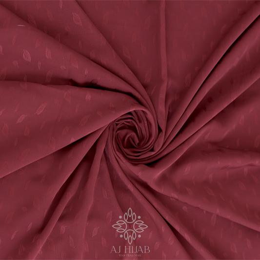 Jacquard Self Feather Chiffon Maroon Hijab