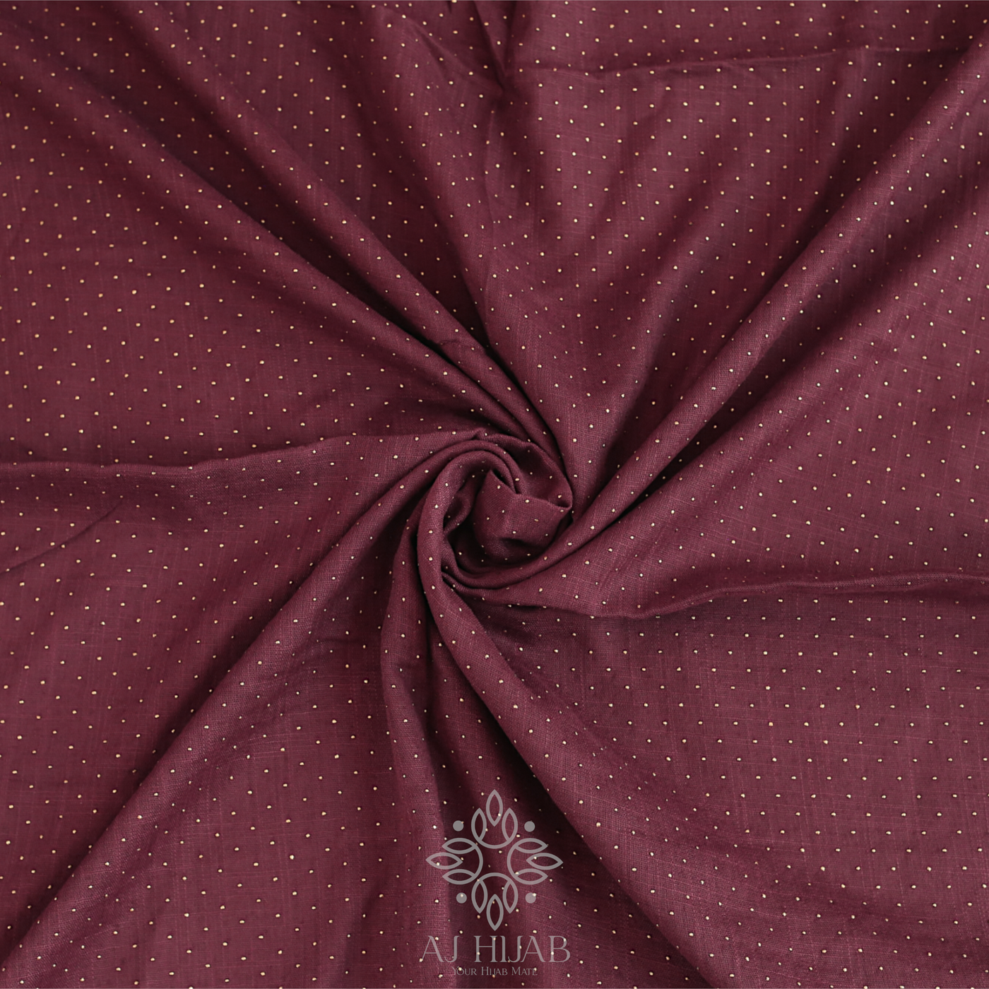 Deep Maroon Gold Stud Hijab