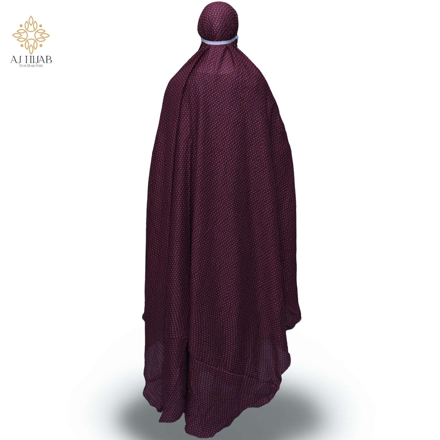 Namaz Chadar With Sleeves - Maroon Print