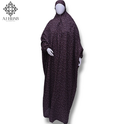 Namaz Chadar With Sleeves Full Size - Maroon Print