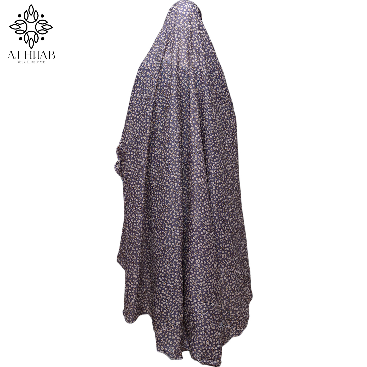 Namaz Chadar With Sleeves - Red Violet Print (Lawn)