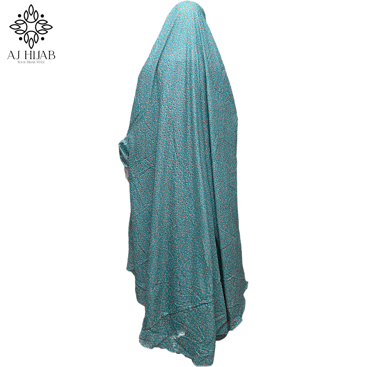 Namaz Chadar With Sleeves - Sea Green Print