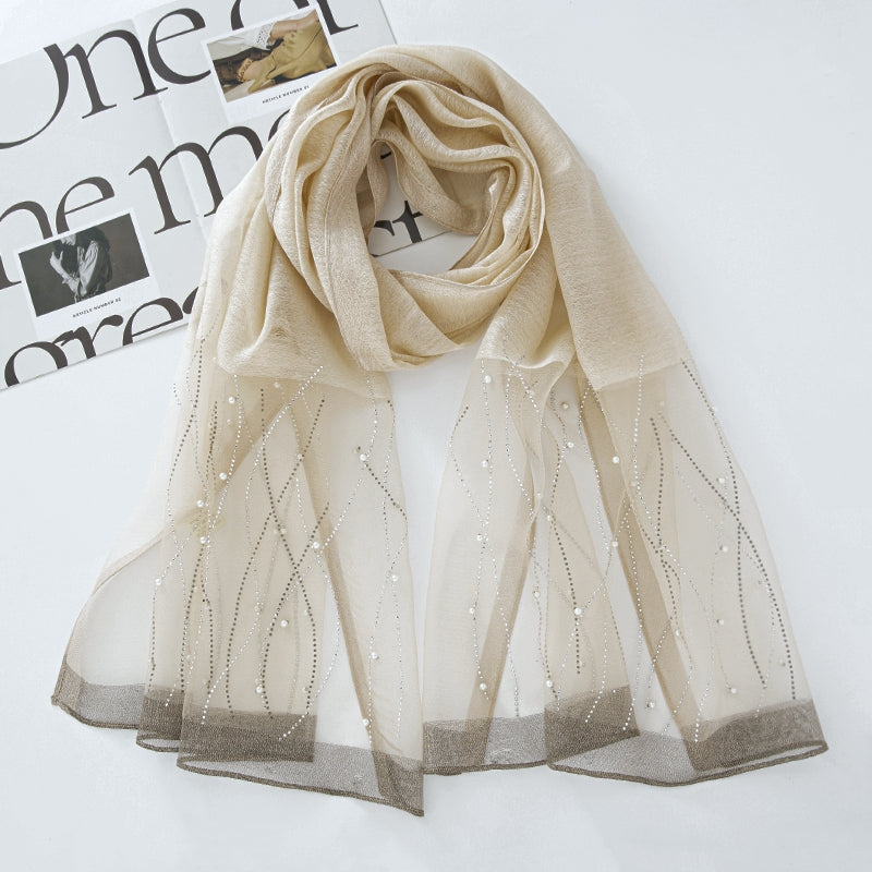 Organza Luxe Hijab - Cream