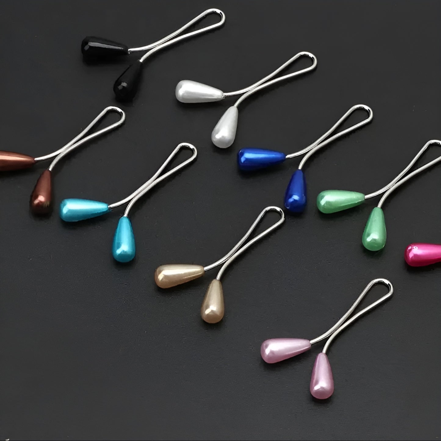 Glider Drop Pearl Pins - Multicolored
