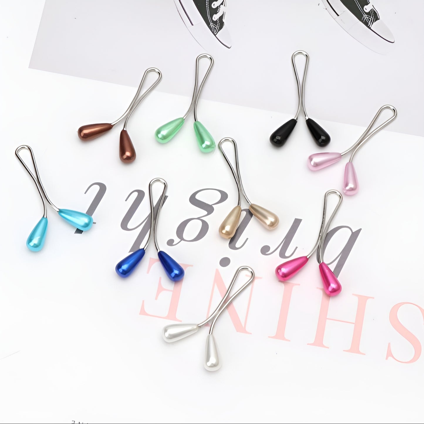 Glider Drop Pearl Pins - Multicolored