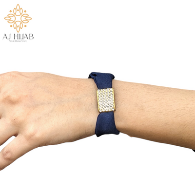 Navy Hijab + Watch + Bracelet + Gift Sett