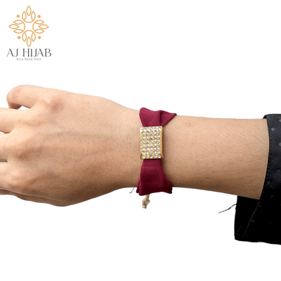 Maroon Hijab + Watch + Bracelet + Gift Sett