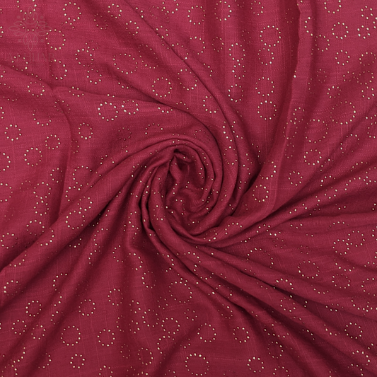 Maroon Metal Round Lawn Hijab