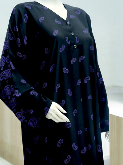 Black Print Abaya