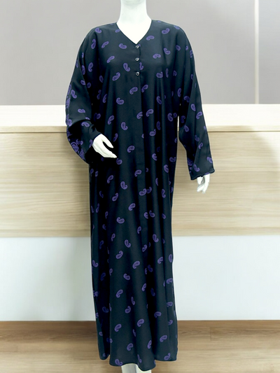 Black Print Abaya