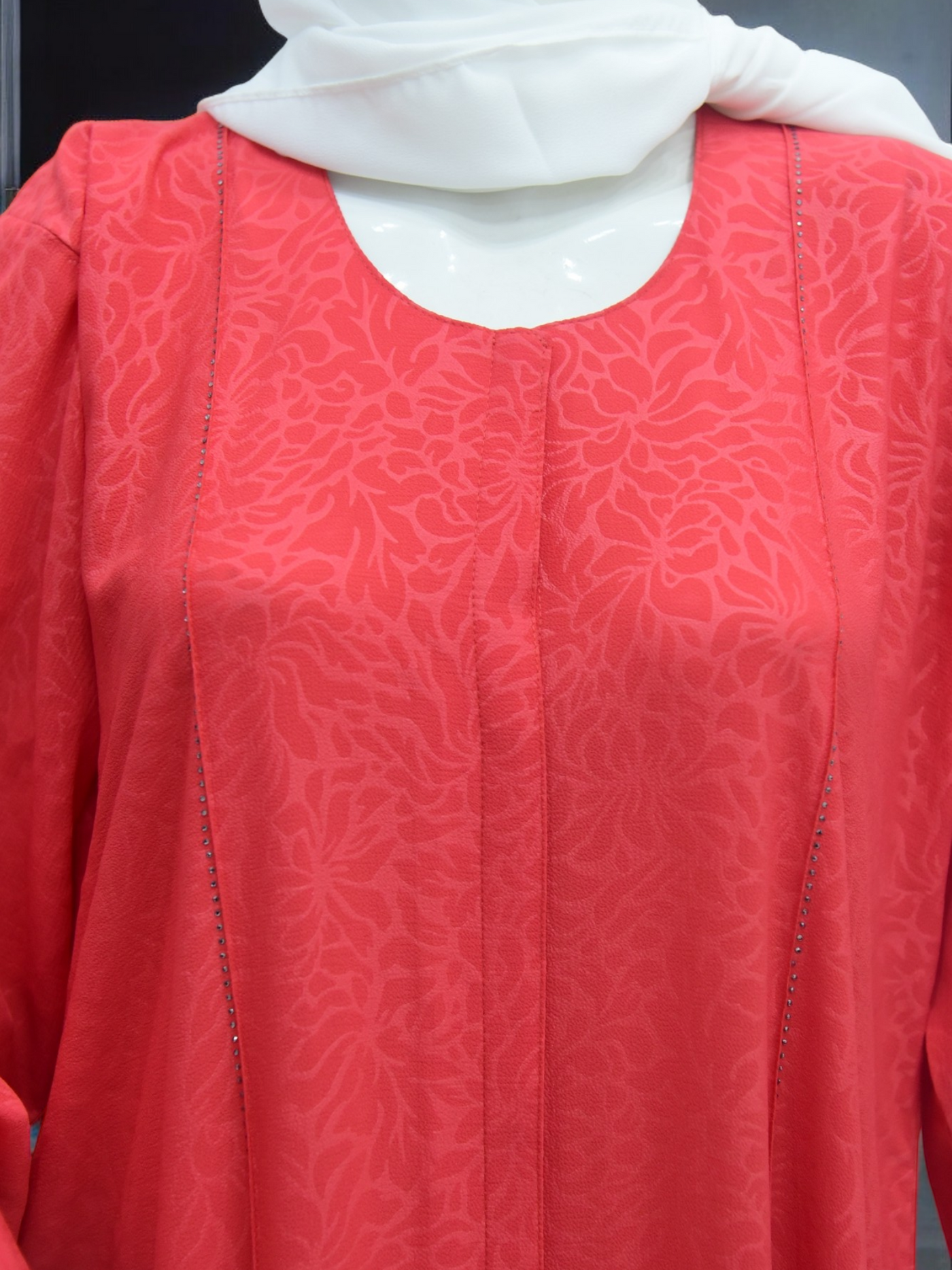 Self Abaya With Hijab - Red