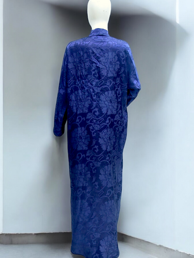 Embossed Abaya - Blue