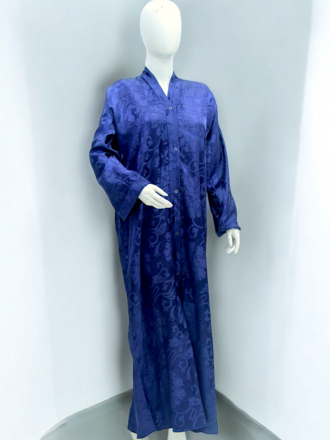 Embossed Abaya - Blue