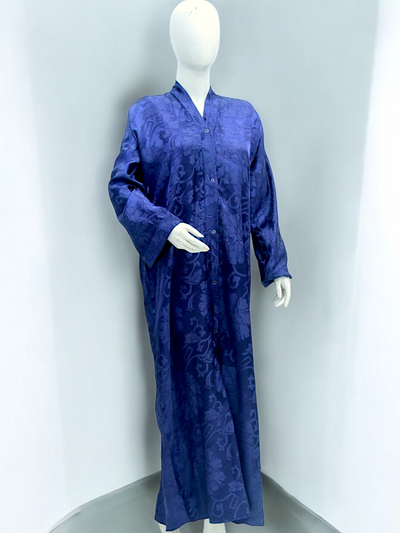 Embossed Abaya - Blue