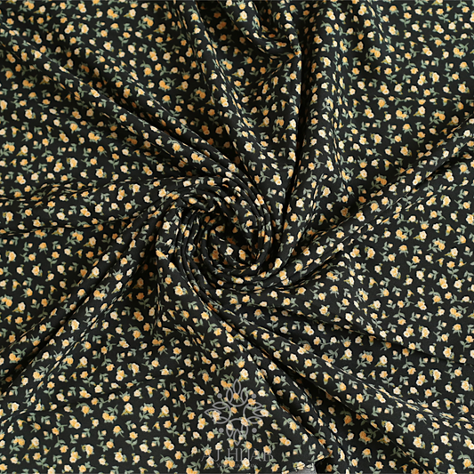 Black & Mustard Printed Georgette Hijab