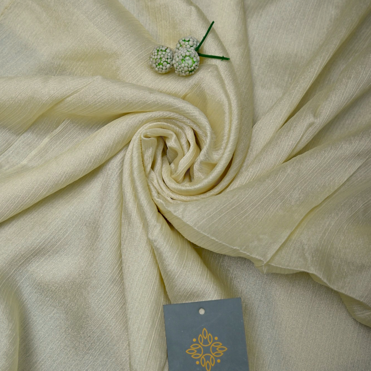 Cream Silk Crinkle Hijab