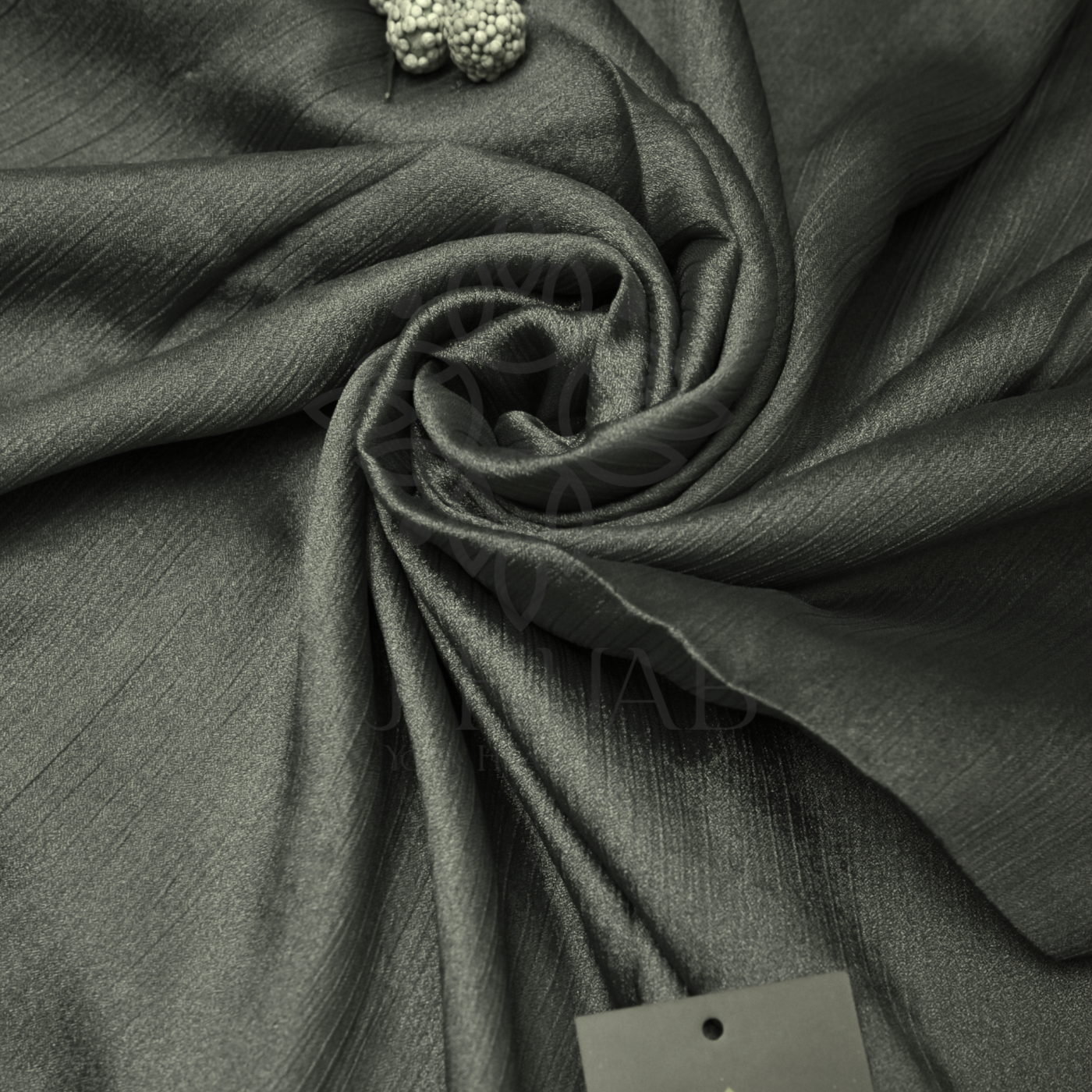 Grey Silk Crinkle Hijab