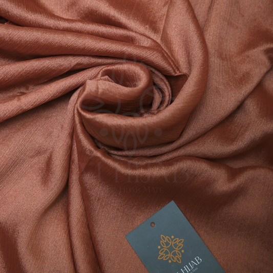 Oak Brown Silk Crinkle Hijab