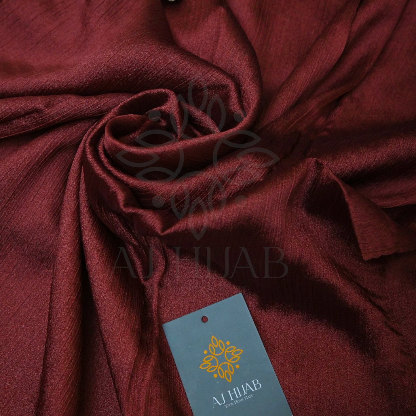 Reddish Maroon Silk Crinkle Hijab