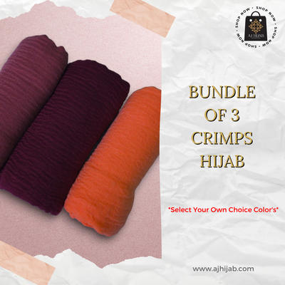 Bundle Of 3 - Crimps Hijab (Select Colors)