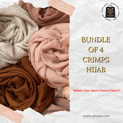 Bundle Of 4 - Crimps Hijab (Select Colors)