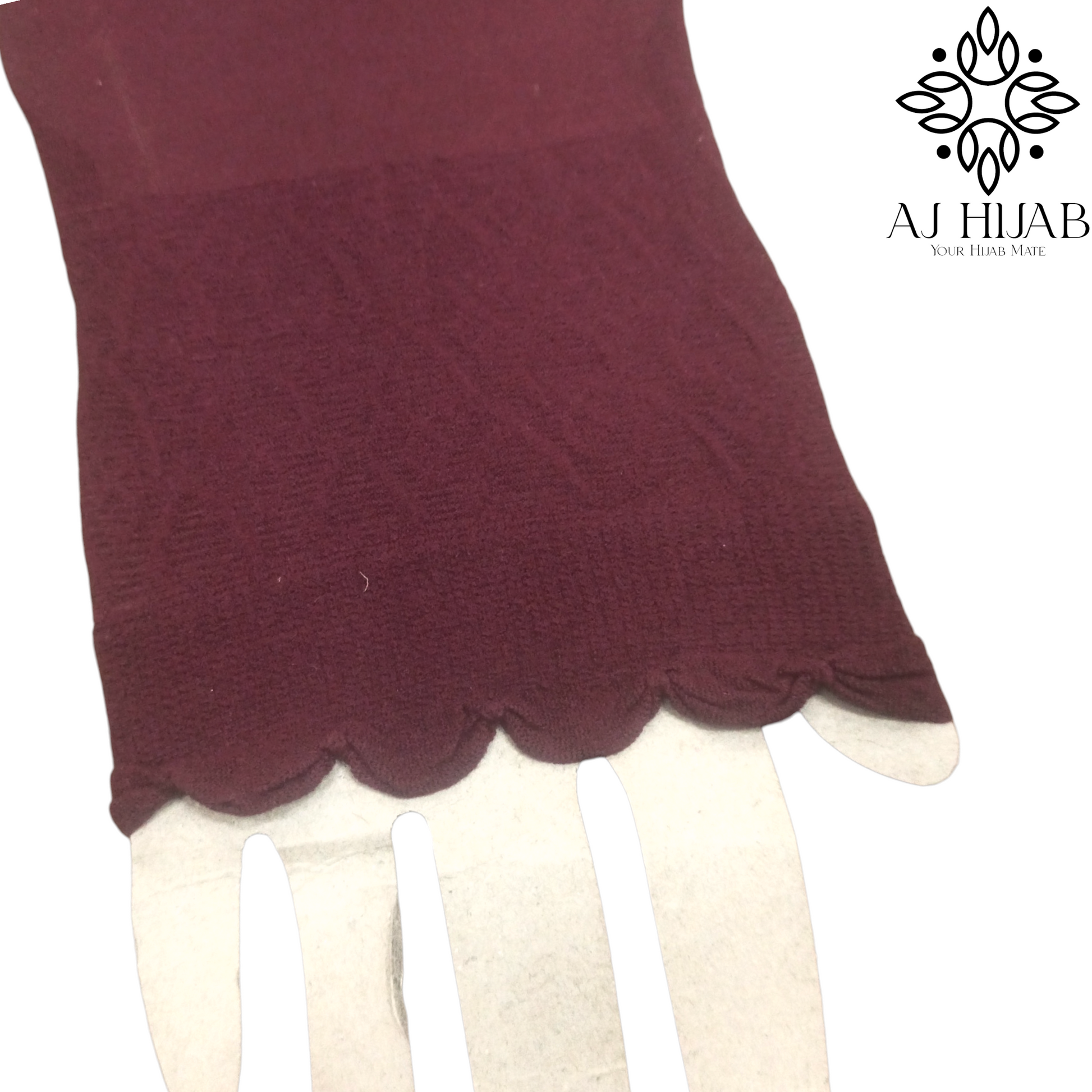 Adult Cut Work Arm Sleeves - Dark Maroon - AJ Hijab