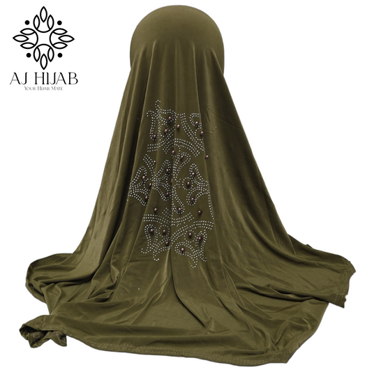 Commando Green Same Pearl Large Makhna - AJ Hijab