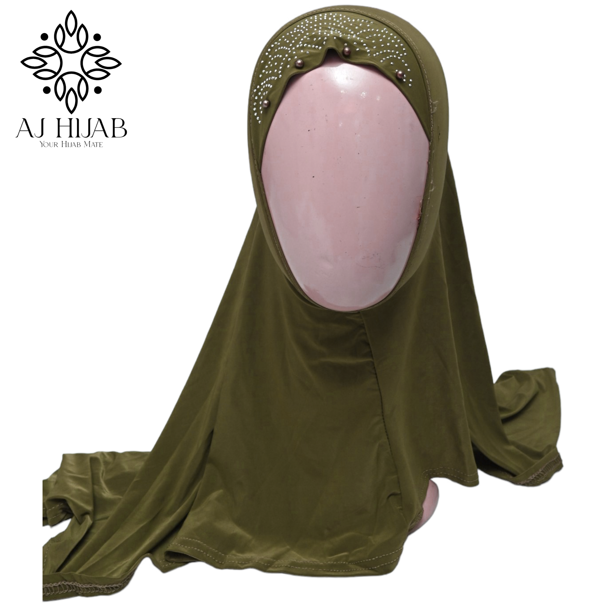 Commando Green Same Pearl Large Makhna - AJ Hijab