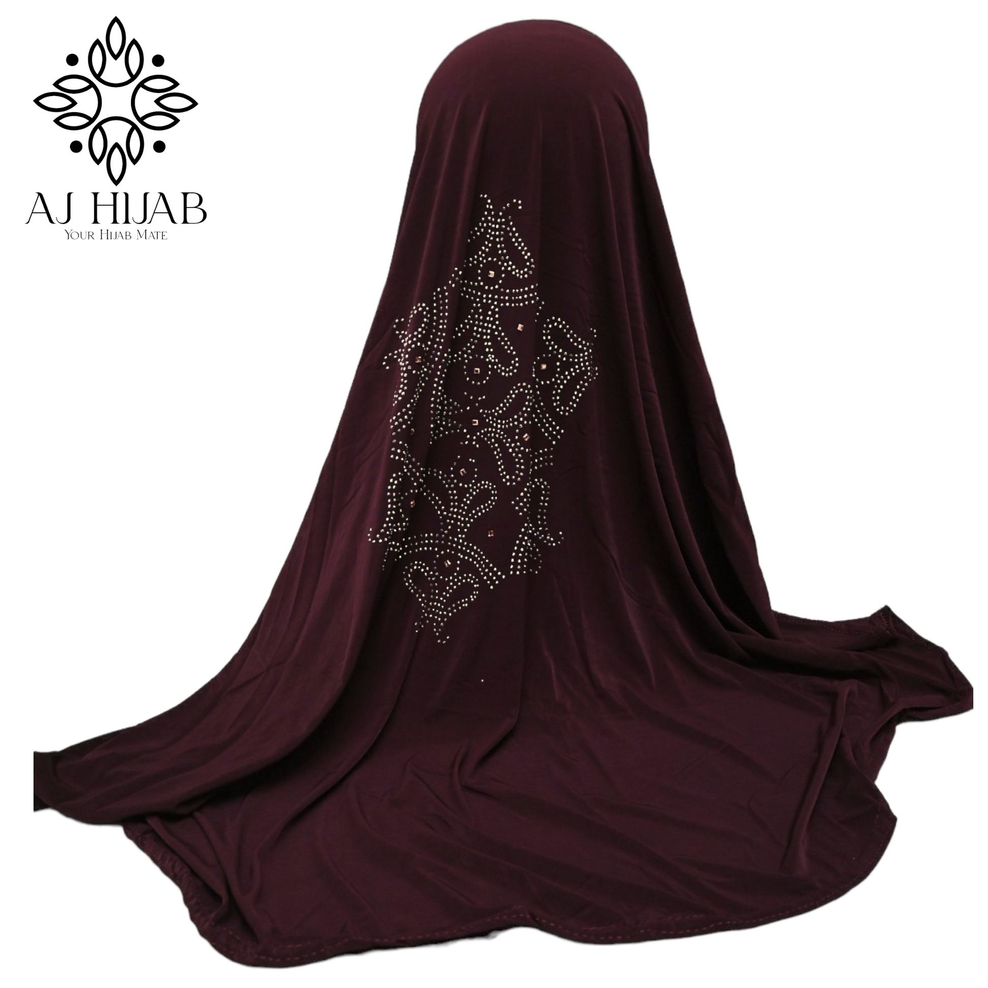 Fake Purple Studs Large Makhna - AJ Hijab