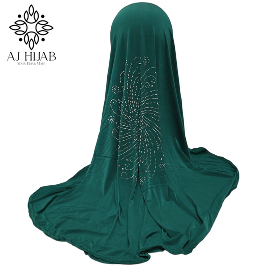 Sea Green Studs Large Makhna - AJ Hijab